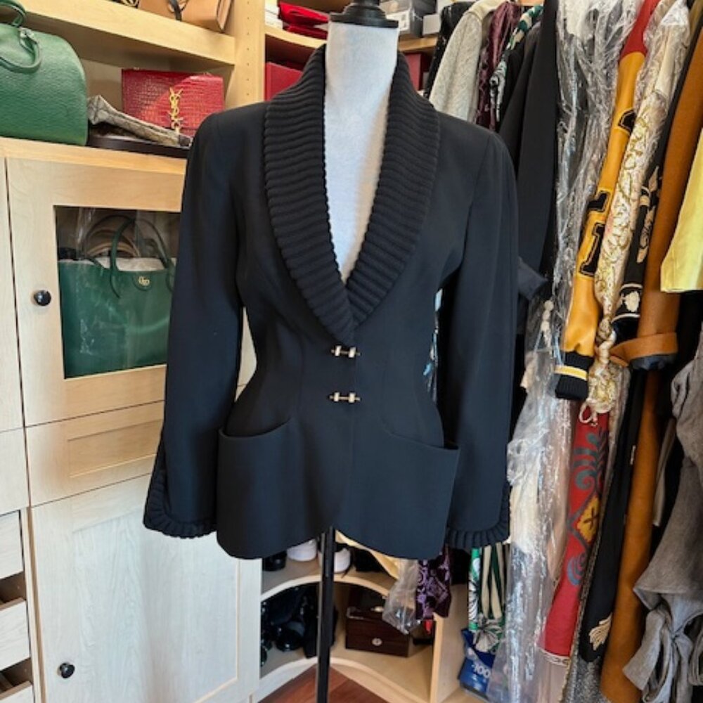 Thierry Mugler Size 38 Black Jacket